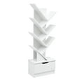 thumbnail image 1 of OULII 1Pcs Solid Wood Bookcase White Wooden Multi Layer for Living Room Design, 1 of 8