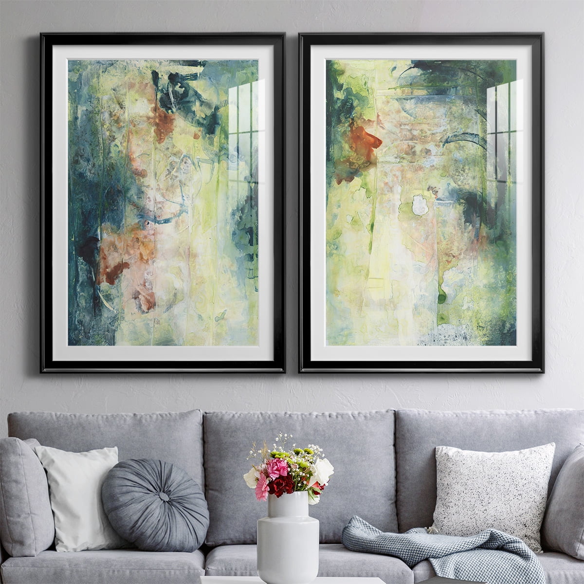 Wexford Home Nature's Elements I Premium Framed Print, 18.5" x 24.5" - Ready to Hang, Black (Set of 2)