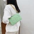 thumbnail image 3 of Moda Mujer Geométrico Relieve Axilas Bolso Cadena Solapa Bolsos (Verde) Tmvgtek Para estrenar, 3 of 9
