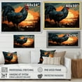 thumbnail image 4 of Designart "Farmyard Roosters at Sunset II" Animals Framed Wall Art - Modern Farmhouse Red Rooster Entryway Framed Wall Art, 4 of 6