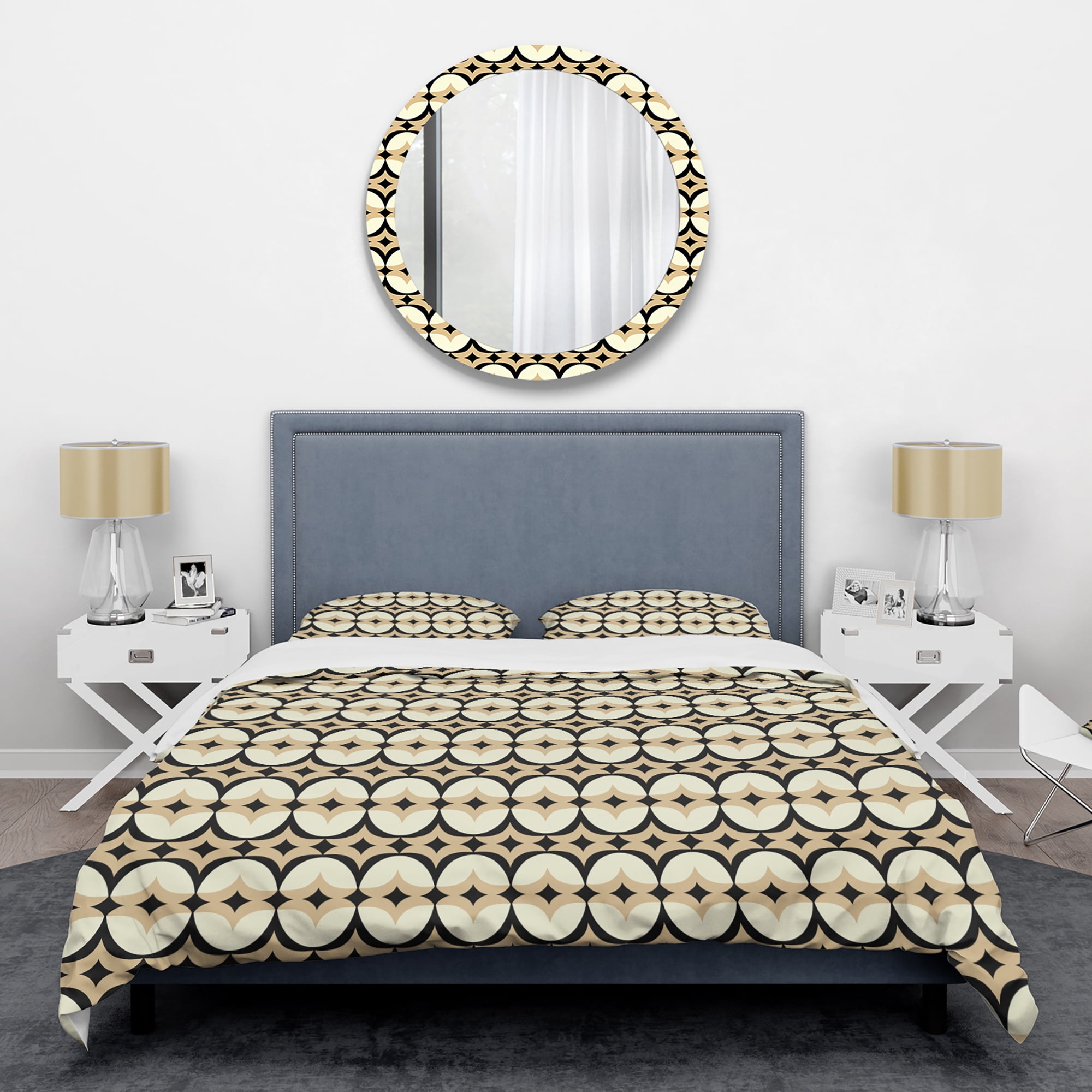 Designart 'Abstract Retro Geometrical Design VII' Mid-Century Duvet Cover Set