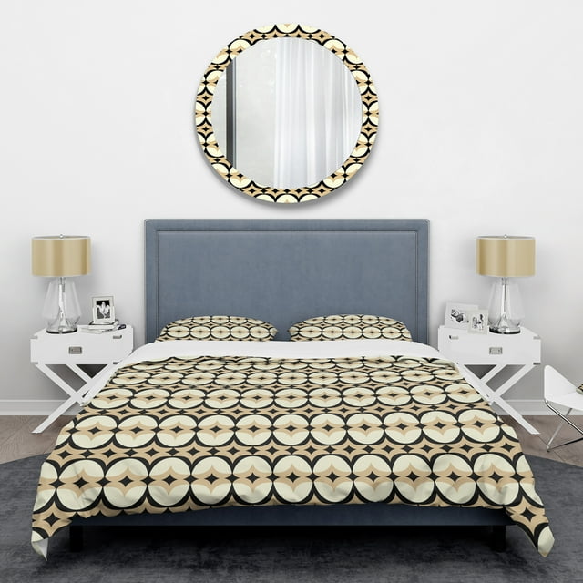 Designart 'Abstract Retro Geometrical Design VII' Mid-Century Duvet Cover Set