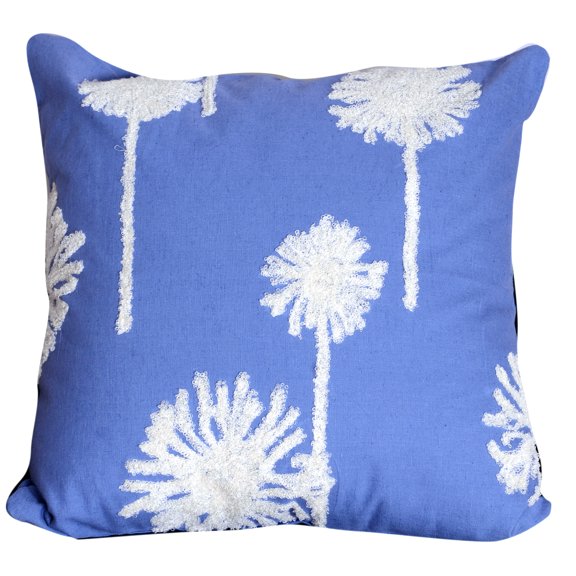 A&B Home Embroidered Throw Pillow, Blue, 18 by 18-Inch