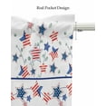 thumbnail image 5 of Stripes Stars Flag Linen Curtain Valance for Bedroom/Bathroom/Kitchen/Office/Living/Dining Room Windows,4th of July Red Blue White Watercolor Pocket Topper Drapes Decorative Cafe Drapery Panel 54x18, 5 of 6