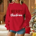 thumbnail image 4 of Craaazy Women's Casual Christmas Crew Neck Long Sleeve Pullover Tops Fashion Fall Winter Sweatshirts Comfortable Blouses Gifts, 4 of 5