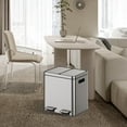 thumbnail image 3 of 2x4 Gallon Kitchen Trash Can, Dual Classified Compartment Rubbish Bin with Soft-Close Lid, Stainless Steel Waste Bin with Removable Inner Wastebasket for Home Office,2x15 L, 3 of 8