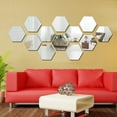 thumbnail image 4 of 12PCS Hexagon Removable Waterproof Self-adhesive Mirror Stickers Home, 4 of 6