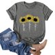thumbnail image 4 of Puntoco Mujeres Casual Carta Impresión Mangas Cortas O-Cuello Camiseta Suelta Blusa tops Puntoco Puntoco-3526, 4 of 5
