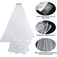 thumbnail image 2 of robe De Marie Courte Peigne 2 Niveaux Voile De Marie Ruban Brod Voile De Marie De Mariage Cathdrale Vintage Parfait Pour Les Couvertures De Banqu, 2 of 5