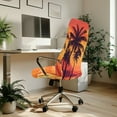 thumbnail image 3 of HELLHERO Hawaii Beach Print Computer Office Chair Protector Dustproof High Back Office Chair Cover Elastic Spandex Gaming Chairs Cover Orange, 3 of 7