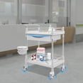thumbnail image 3 of 2 Tier Medical Carts Professional Utility Emergency Crash Drawers Dirt Bucket Medical Utility Cart, 3 of 15