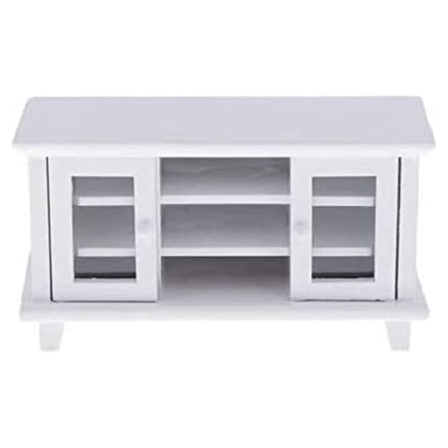 ZLight Mini Meuble TV 1/12 Décoration Intérieure Modèles de Table Miniatures pour Micro Paysage Décoration Modèle de Mobilier pour DIY Blanc 1Ensemble