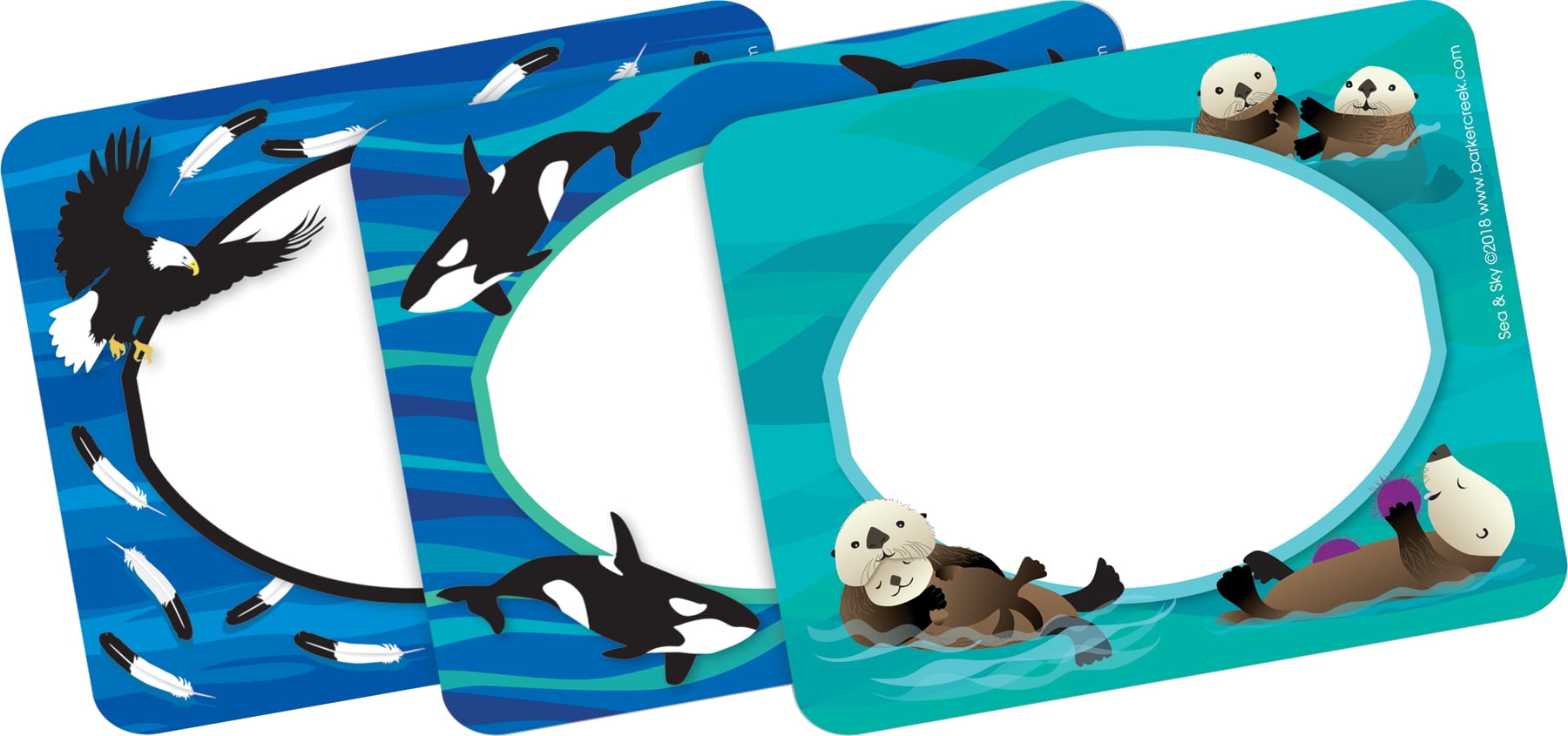 Barker Creek Get Organized Office Kit, Sea & Sky Salmon, with 12 Coordinating Designer File Folders, 50 Sheets of Colorful Computer Paper, and 45 Versatile Self-Adhesive Labels/Name Tags (123)