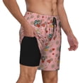 thumbnail image 2 of Balery Retro 70s 60s Hippie Flower Bañador para hombre, shorts de playa de secado rápido con entrepierna y forro de compresión-Medium, 2 of 6