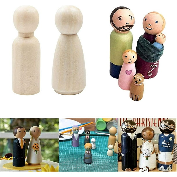 50 Piezas Figuras De Madera Para Pintar Figuras De Juguete Figuras Familiares De Madera Munecas Para Pintar Manualidades Pequenas Figuras De Madera Diy Hombre Mujer Nino Nina N YONGSHENG 8390614078611...