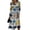 Gray, variant on Womens Fall Spring Long Sleeve Midi Dress V Neck Long Sleeve a Line Dresses Long Loose Casual Floral Dresses