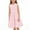Pink, variant on Girls' Sleeveless Striped Summer Dress with Round Neckline