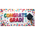 thumbnail image 1 of Graduation Congrats Grad Banner Backdrop Party Decoration Photo Booth Props Celebration Background Event Supplies Stars Ribbons School Ceremony Decor, 1 of 4