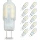 thumbnail image 1 of Bombilla LED G4 de 2 W, base de dos pines, caja lechosa, reemplazo de bombilla halógena de 20 W, CA/CC de 12 V, lámpara de ahorro de energía (blanco frío de 6000 K, paquete de 10), 1 of 6