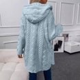 thumbnail image 3 of Aellinatey Women's Wool Jacket Button-Down Jacket Hooded Side-Open Cardigan Jacket, 3 of 20
