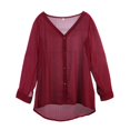 thumbnail image 1 of Mode Femmes Manches Longues Blouse Décontractée Tops T-Shirt d'Été, 1 of 3