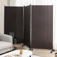 thumbnail image 4 of Costway Biombo Separador de 3 Paneles con Ruedas Pantallas de Privacidad de Habitaciones Alto 180cm Divisores para Hogar Oficina Domitorio, 4 of 10