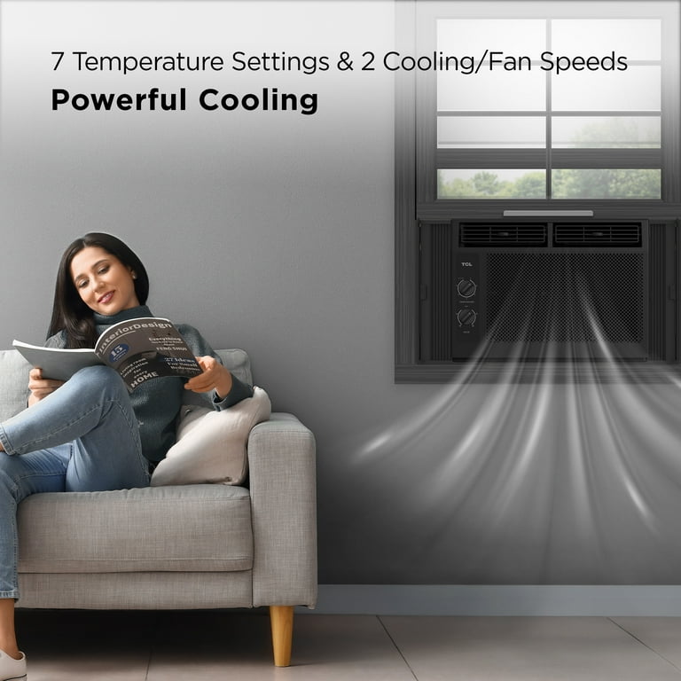 TCL 5,000 BTU Mechanical Window Air Conditioner, Black, W5WM-B3