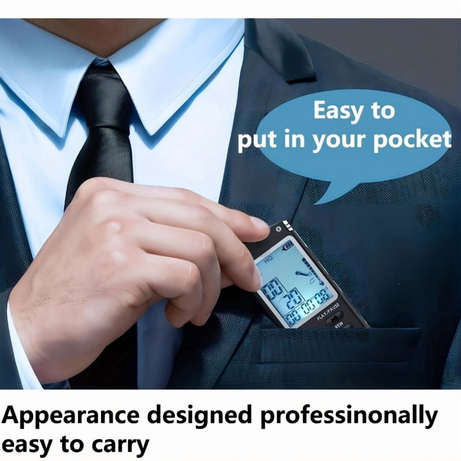 Digital Voice Recorder & MP3 Player, 16GB/32GB, 48H Record, Hi-Fi Sound, Built-in Mic, MP3 Support for Interviews, Speeches, Meetings