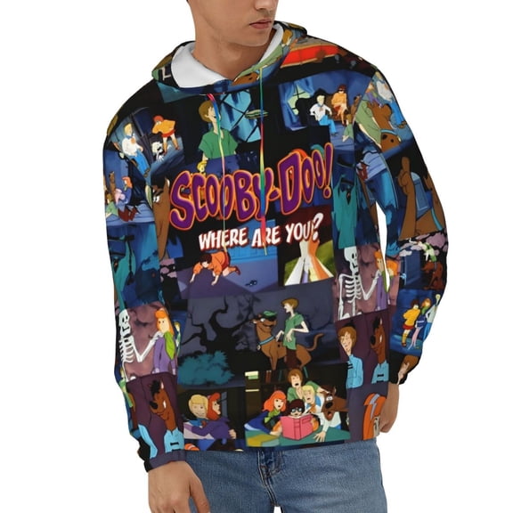 Scooby Doo Men's Hoodie Novelty Graphic Long Sleeve Adult Sweatshirt Casual Unisex Pullover Sweater Hooded Tracksuit