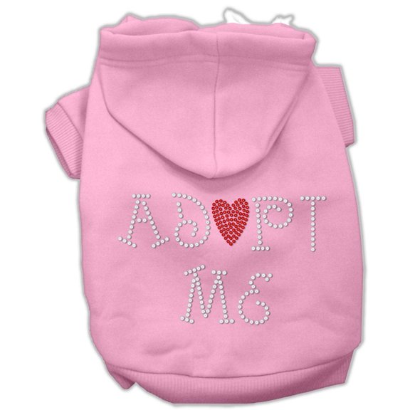 Pet, Dog Cat Hoodie Rhinestone, "Adopt Me"