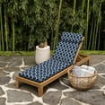 thumbnail image 2 of ARDEN earthFIBER Outdoor Chaise Cushion, 21 x 72, Water repellent, Fade Resistant, Cushion for Chaise Lounger 21 x 72, Sapphire Blue Garden Trellis, 2 of 8