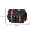 thumbnail image 3 of KAUKKO Canvas Vintage Messenger Bag Shoulder bag Leather Large Travel Crossbody bags for men women 14-inch Laptop, 3 of 4