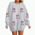 thumbnail image 2 of Towmus Women Halloween Sweatshirts Sequin Ghost Long Sleeve Shirt Oversized Crewneck Fall Pullover Tops, 2 of 6