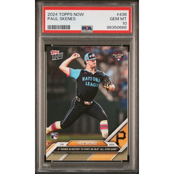 Paul Skenes 2024 Topps Now 1st All Star Game Rookie Card #436 Graded PSA 10