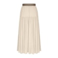 thumbnail image 5 of DHFJKG Maxi Skirts For Women Linen High Waisted Flowy A-Line Elastic Waist Skirt (With Belt) Casual Boho Summer Beach Vacation Clothes Versatile Skirt, 5 of 5