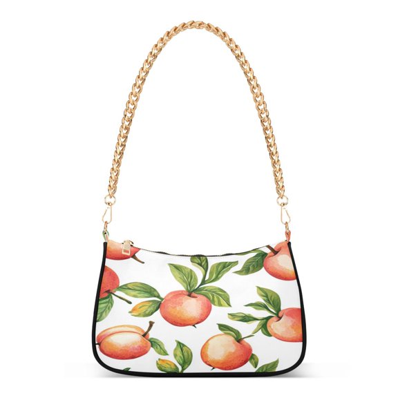 One Shoulder Chain Handbag 7.1x11x2.8in Women's Hobo Handbags Tote Handbags Shoulder Handbags Card Bag Cash Bag Key Bag Cartoon Peach Cute