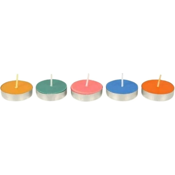 Multicoloured Unscented Wax Tealight Candles Smokeless Gift for Home & Office Decoration