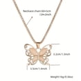 thumbnail image 3 of Women Butterfly Pendant Necklace Rose Golden Finish, 3 of 3