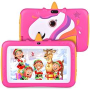 Tablet for Kids, 7 inch Kids Tablet Android 9.0 2GB 16GB Learning Tablet with IPS Eye Protection Screen Dual Cameras WiFi GMS Certified Kids Proof Children Tablets Parent Control, Rose