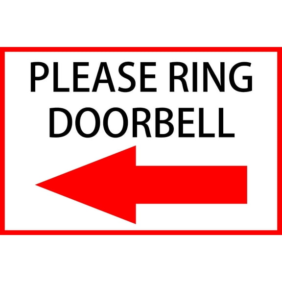 please ring doorbell signs Tin Sign (Aluminum) Size: 8 x 12 inch