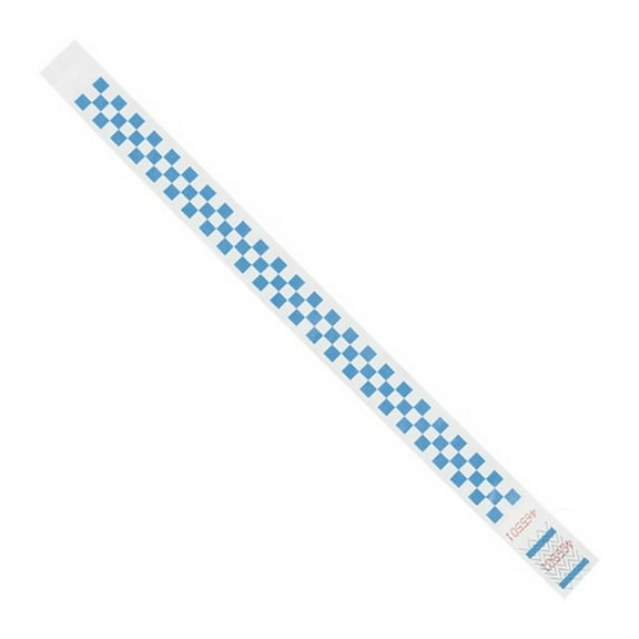 Tyvek® Wristbands Checkerboard Blue 3/4" X 10" (500 Per/Case)