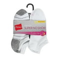 thumbnail image 2 of Hanes Women's Lightweight Super No Show Socks, 12-Pairs White/Grey 5-9, 2 of 3