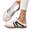 01#White, variant on Women's Retro Striped Lace-Up Sport Sandals, Slip-On Suede and Leather, Rubber-Soled Casual Walking Mules