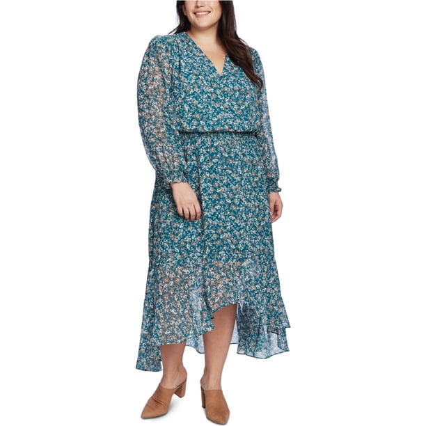Vestido alto y bajo Floral 1.STATE para mujer azul 2X