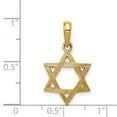 thumbnail image 2 of 14k Yellow Gold Solid Polished Religious Judaica Star of David Pendant Necklace 15x14mm Pendant for Women, 2 of 2