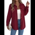 thumbnail image 1 of Camisa de Punto para Mujer, de Otoño, de Corta, de , de Larga, con Botones Vino Tinto M, 1 of 9