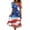 Blue, variant on Women's Red White Blue Star Print Midi Dress,Sexy V-Neck Casual Summer Patriotic Sundress for Independence Day 4th of July,Blue L