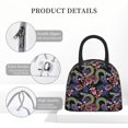 thumbnail image 4 of Rateoe Snake And Flower Pattern Lunch Bag Women, Lunch Box, Lunch Bag, Small Leakproof Lunch Tote Large Capacity Reusable Insulated Cooler Lunch Container, 4 of 6
