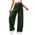 thumbnail image 5 of Oiangi Womens Barrel Pants High Waist Wide Leg Pant Fall Casual Ruched Lounge Trousers with Pockets Army Green 3XL, 5 of 8