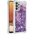 thumbnail image 3 of Samsung Galaxy A32 4G(Not 5G) Case,Creativity Clear Quicksand Glitter Flowing Liquid Floating Soft TPU Case w/Stand Bling Diamond Sparkle Phone Cover for Samsung Galaxy A32 4G  Purple, 3 of 14